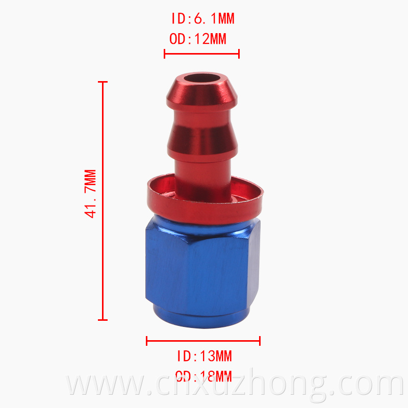 Degree Aluminum Alloy Oil Cooler Swivel Oil Fuel Gas Line Hose Pipe Adapter End AN FiAN6-90A Inverted tubing connector AN6 0-180